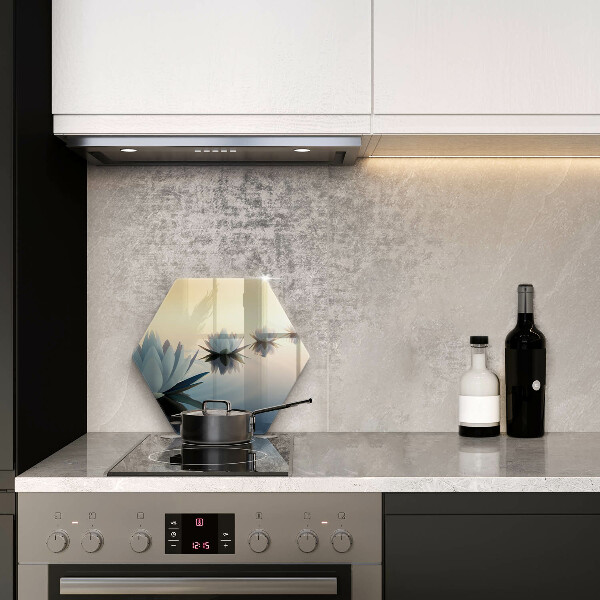 Skleněná deska do kuchyně Květy lilie na vodě