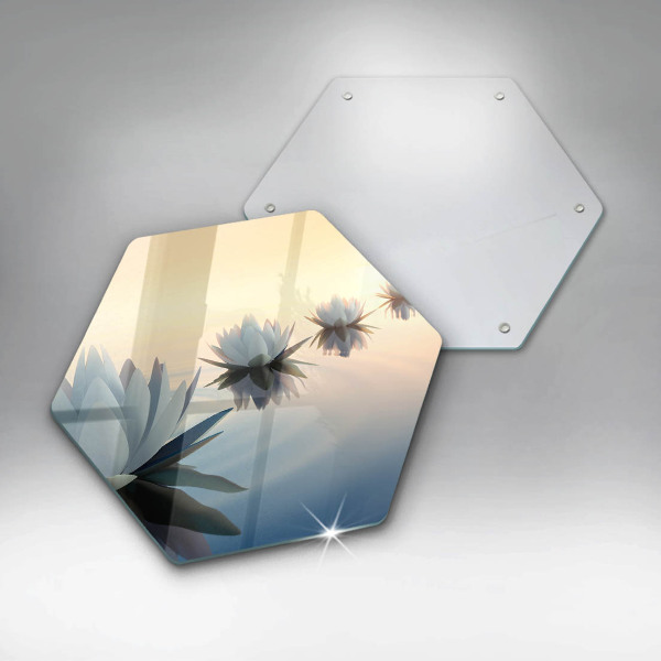 Skleněná deska do kuchyně Květy lilie na vodě