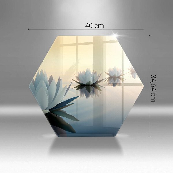 Skleněná deska do kuchyně Květy lilie na vodě