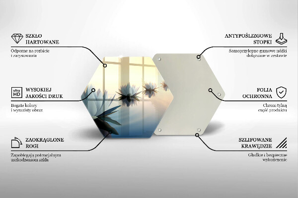 Skleněná deska do kuchyně Květy lilie na vodě