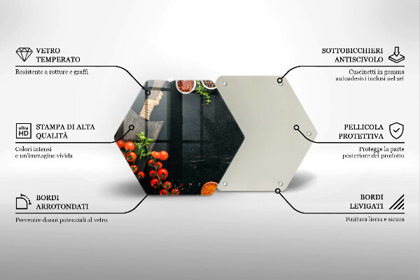 Skleněná krájecí deska Cherry rajčata