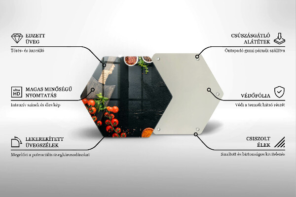 Skleněná krájecí deska Cherry rajčata