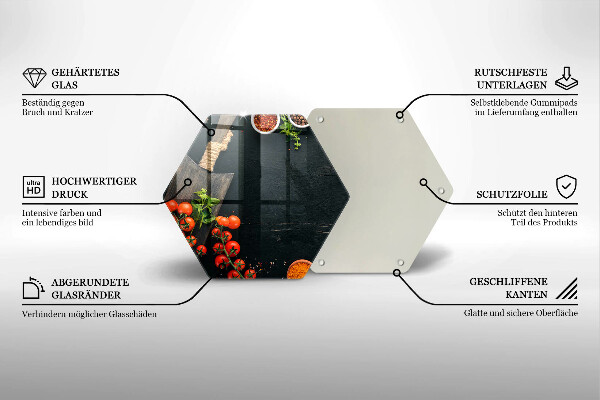 Skleněná krájecí deska Cherry rajčata