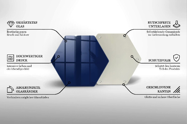 Skleněná deska do kuchyně Modrá barva