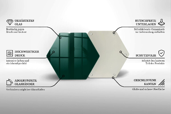 Skleněná deska do kuchyně Zelená barva