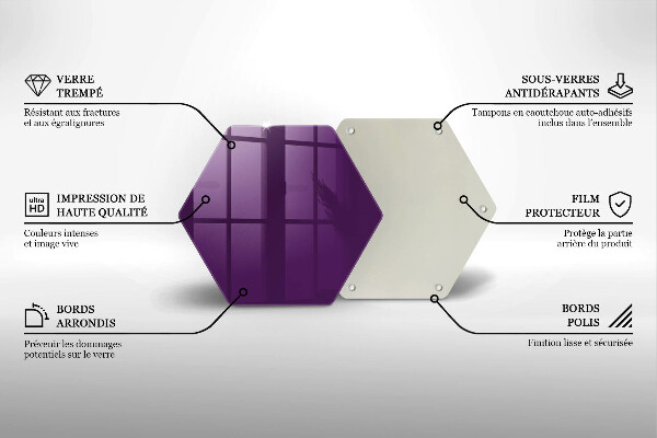 Skleněná deska do kuchyně Barva fialová