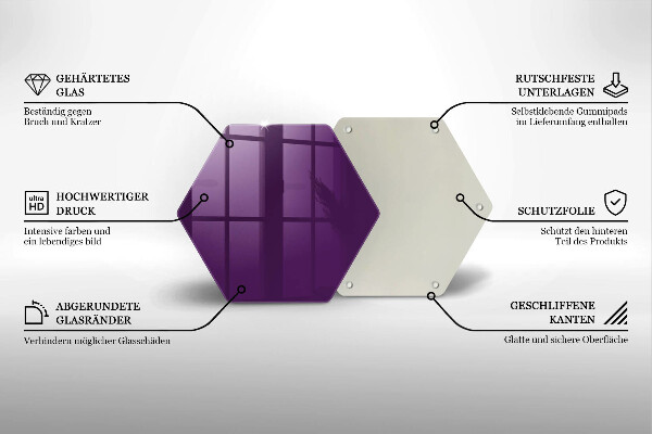 Skleněná deska do kuchyně Barva fialová