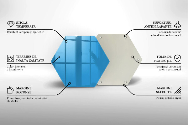 Skleněná deska do kuchyně Modrá barva