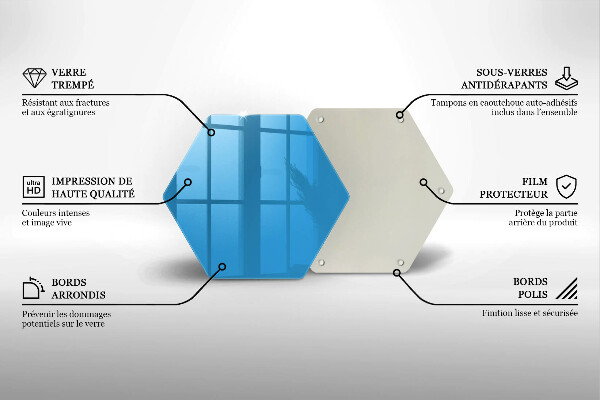 Skleněná deska do kuchyně Modrá barva