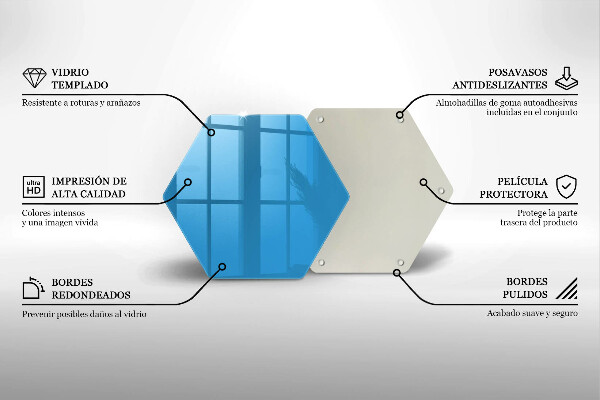 Skleněná deska do kuchyně Modrá barva