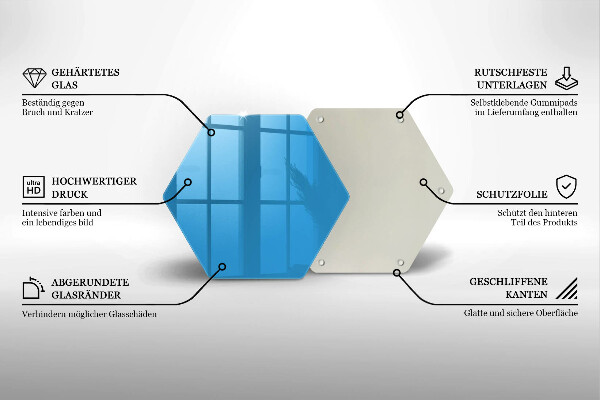 Skleněná deska do kuchyně Modrá barva