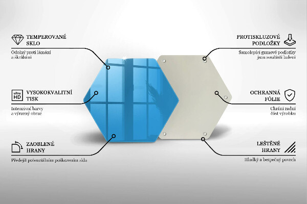 Skleněná deska do kuchyně Modrá barva