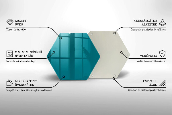 Skleněná deska do kuchyně Tyrkysový