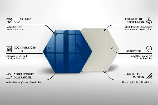 Skleněná deska do kuchyně Modrá barva