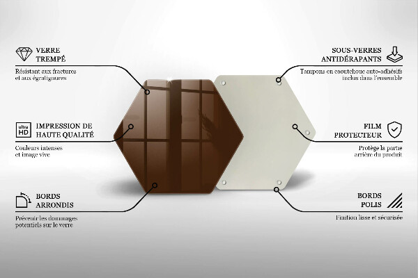 Skleněná deska do kuchyně Hnědá barva