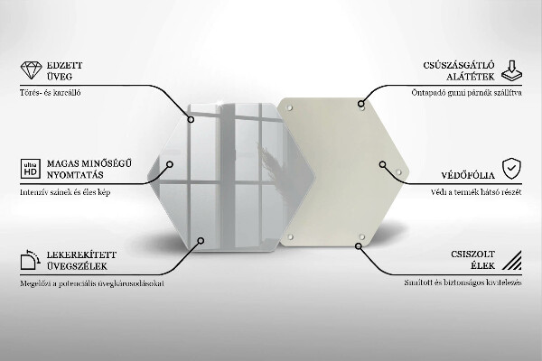 Skleněná deska do kuchyně Šedá barva