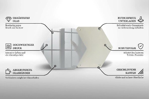 Skleněná deska do kuchyně Šedá barva