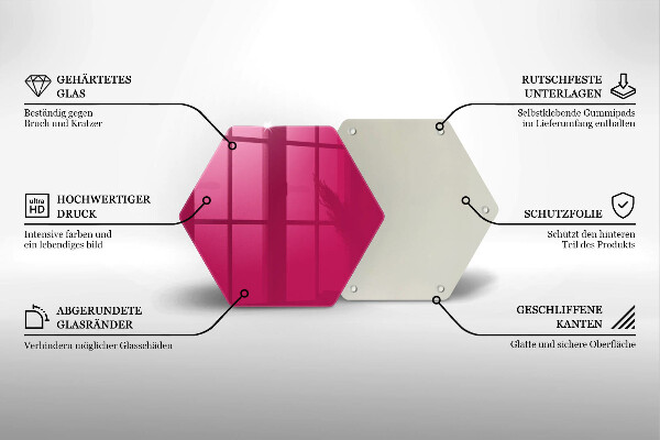 Skleněná deska do kuchyně Růžová barva