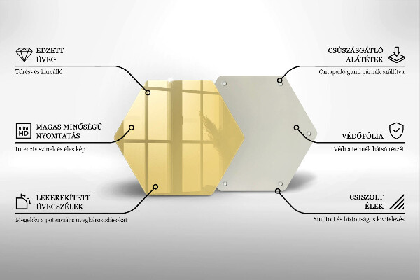 Skleněná deska do kuchyně Žlutá