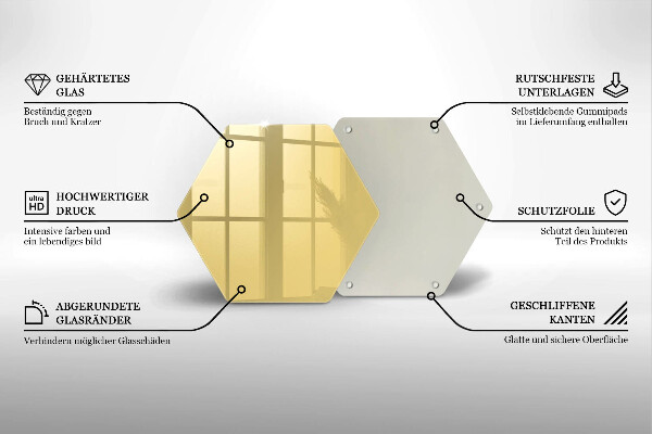 Skleněná deska do kuchyně Žlutá