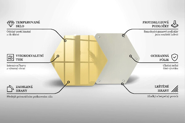 Skleněná deska do kuchyně Žlutá