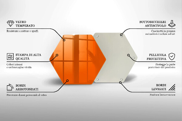 Skleněná deska do kuchyně Oranžová barva