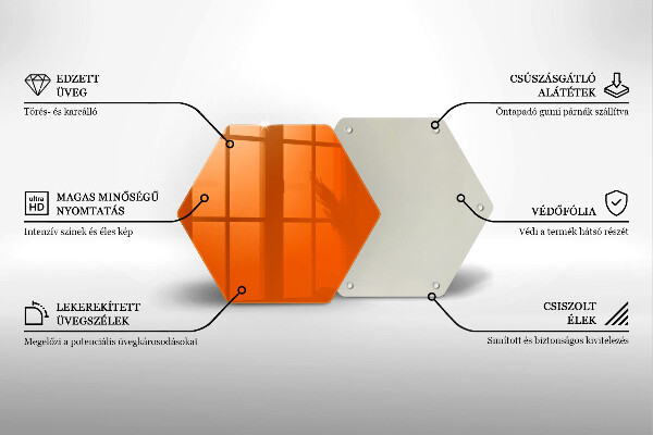 Skleněná deska do kuchyně Oranžová barva