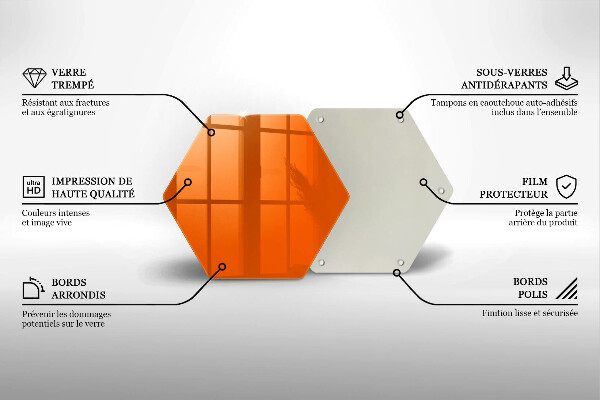 Skleněná deska do kuchyně Oranžová barva