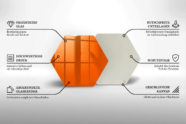 Skleněná deska do kuchyně Oranžová barva