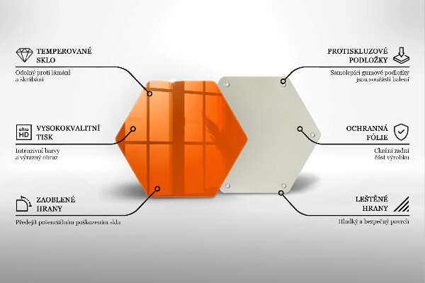 Skleněná deska do kuchyně Oranžová barva