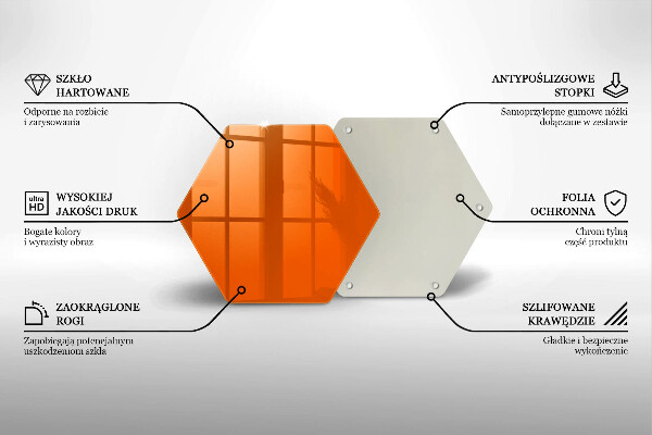 Skleněná deska do kuchyně Oranžová barva