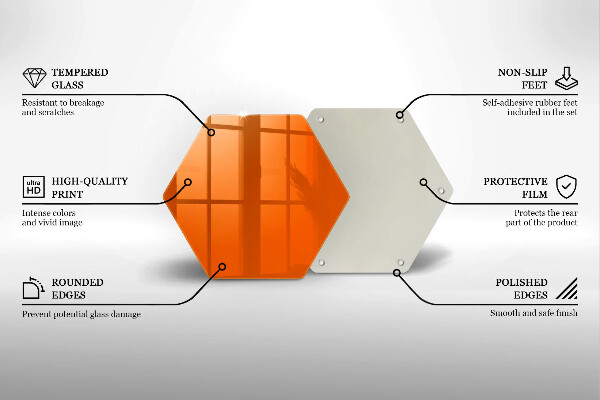 Skleněná deska do kuchyně Oranžová barva