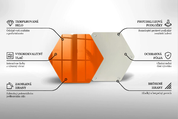 Skleněná deska do kuchyně Oranžová barva