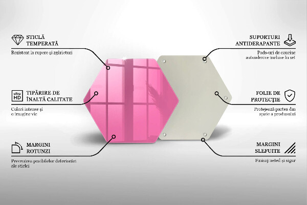 Skleněná deska do kuchyně Růžová barva