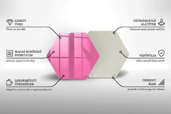 Skleněná deska do kuchyně Růžová barva