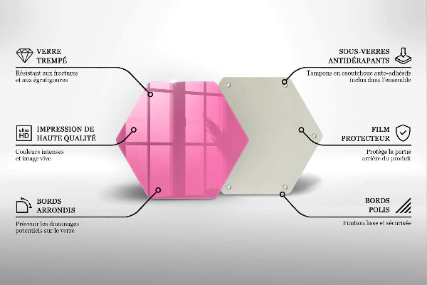 Skleněná deska do kuchyně Růžová barva