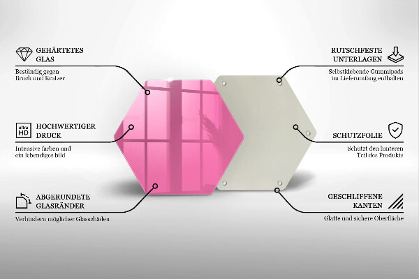 Skleněná deska do kuchyně Růžová barva