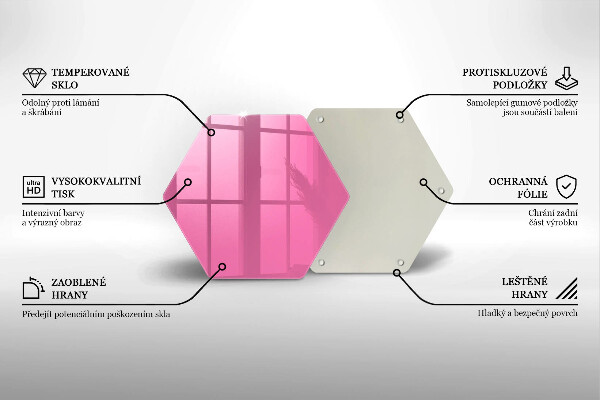 Skleněná deska do kuchyně Růžová barva