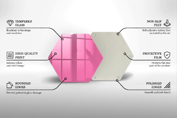 Skleněná deska do kuchyně Růžová barva