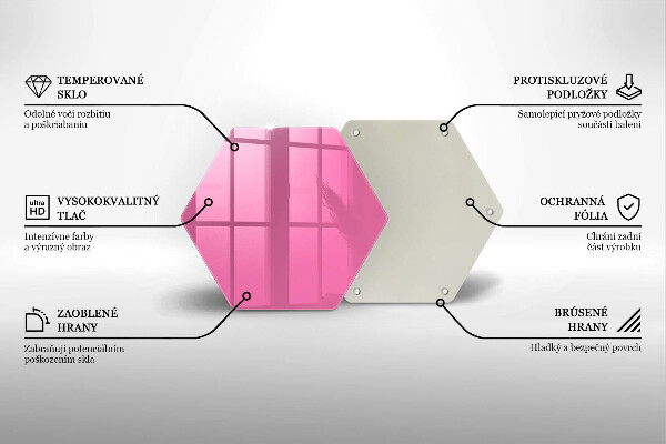 Skleněná deska do kuchyně Růžová barva