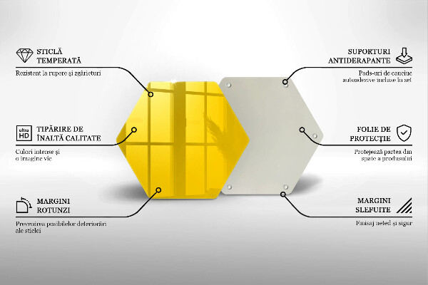 Skleněná deska do kuchyně Žlutá