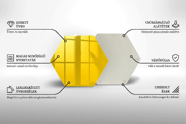 Skleněná deska do kuchyně Žlutá