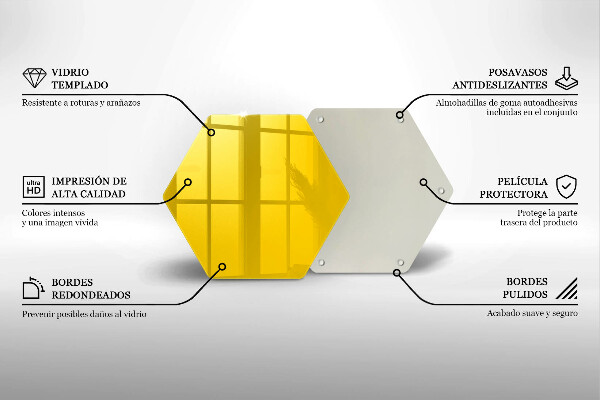 Skleněná deska do kuchyně Žlutá