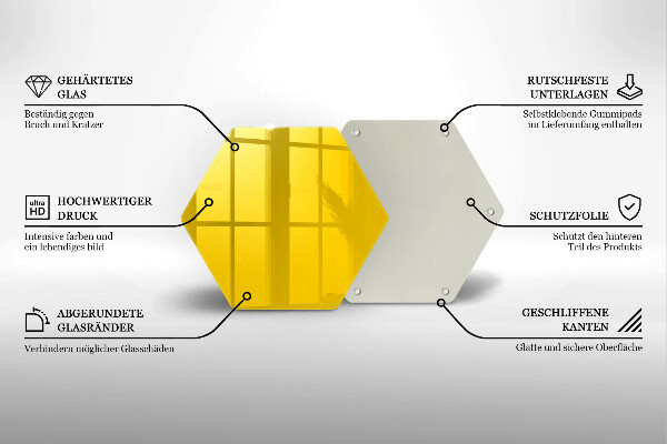 Skleněná deska do kuchyně Žlutá