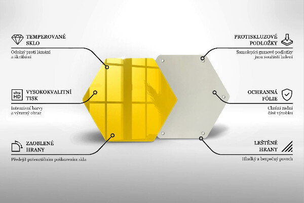 Skleněná deska do kuchyně Žlutá