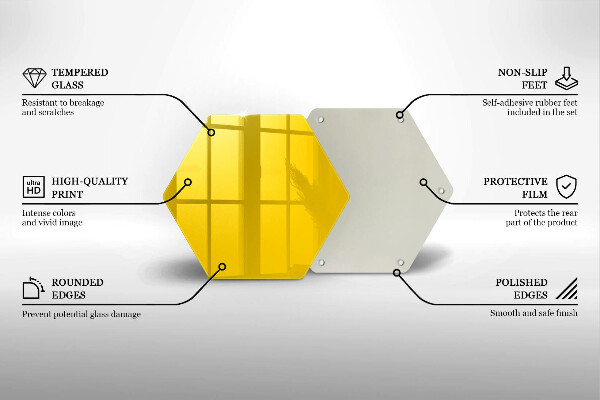 Skleněná deska do kuchyně Žlutá