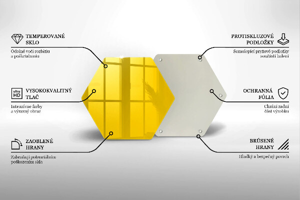 Skleněná deska do kuchyně Žlutá