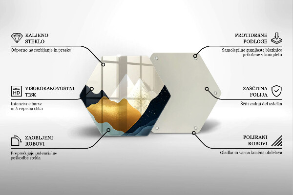 Skleněná deska do kuchyně Abstraktní hory