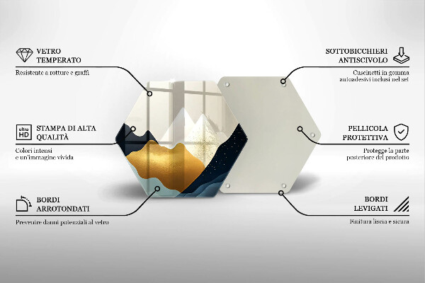 Skleněná deska do kuchyně Abstraktní hory