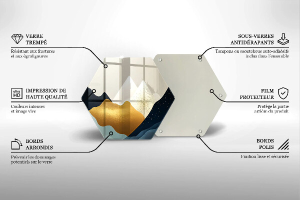 Skleněná deska do kuchyně Abstraktní hory